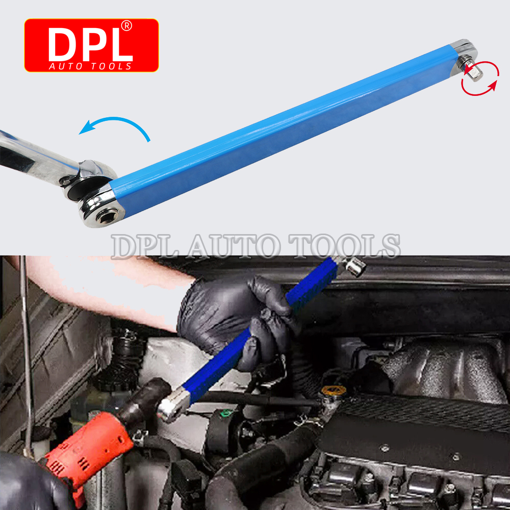 Chave de extensão offset, ferramenta de extensão de espaços apertados com adaptadores de unidade de 1/2", 1/4" e 3/8" universais