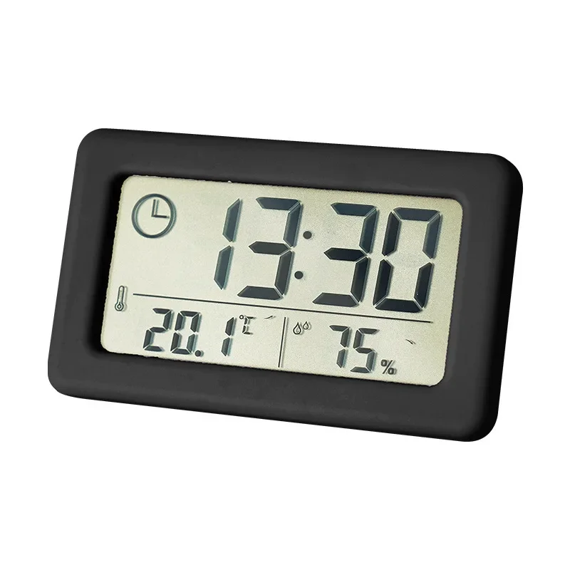 Mini orologio digitale Display di temperatura e umidità Orologio da tavolo portatile Orologio a LED Piccola sveglia sottile