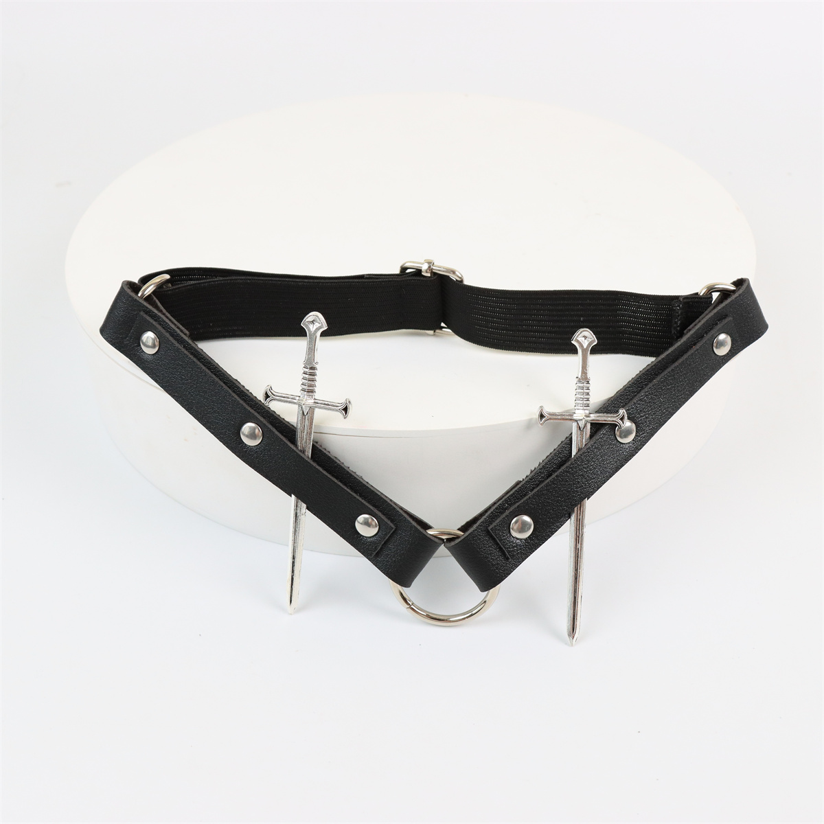 여성용 PU 가죽 고딕 다리 반지, 펑크 스타일 가터 코스프레 의류 검 액세서리, 하라주쿠 스타일 다리 스트랩