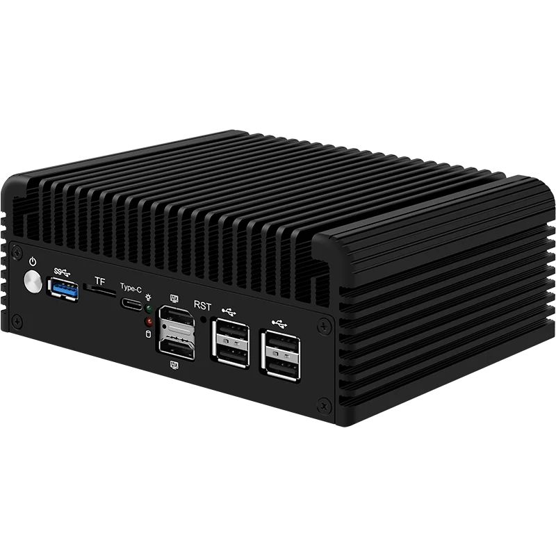 Enrutador de cortafuegos 6 LAN 2,5G Intel Core 3 N355 N305 N150 N100 i226-V Mini PC sin ventilador DDR5 2xNVMe 1xSATA3.0 tipo C pfSense Proxmox