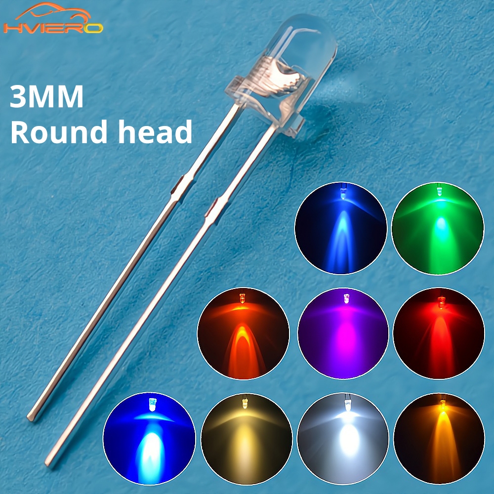 100/1000Pcs F3 3mm Round LED Assortment Kit Ultra Super Bright Light Emitting Diodes Bulb Lamp Red Green Blue Water Clear Diode