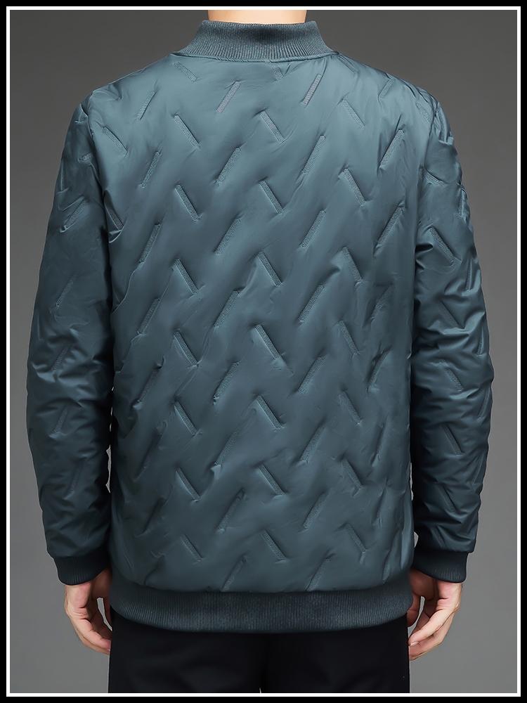 Trendy Men's down Jacket Winter Loose Stand Collar Warm Casual Coat Youth Popular Regular Length Polyester Fiber 00%