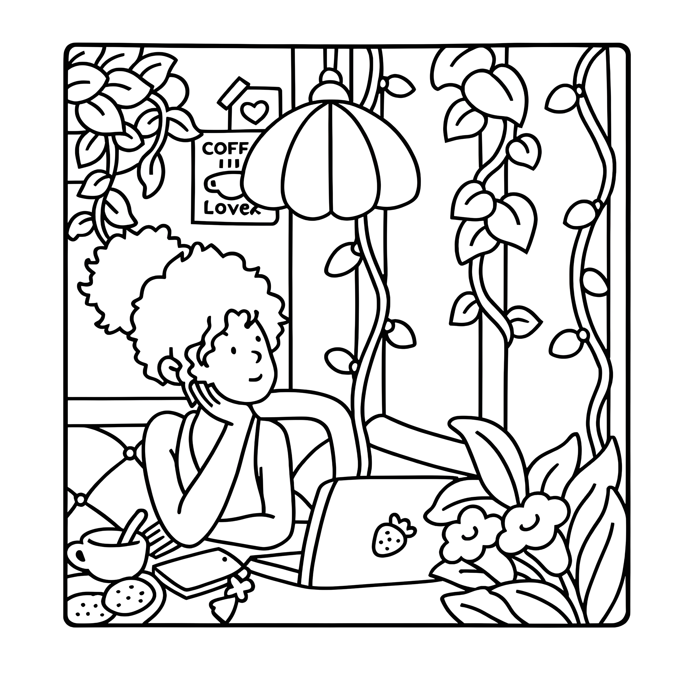 COZY GIRL & FRIENDS Bold-easy Patterns Coloring Book for Adults Cute Drawing Book Perfect Gift for Party and Birthday