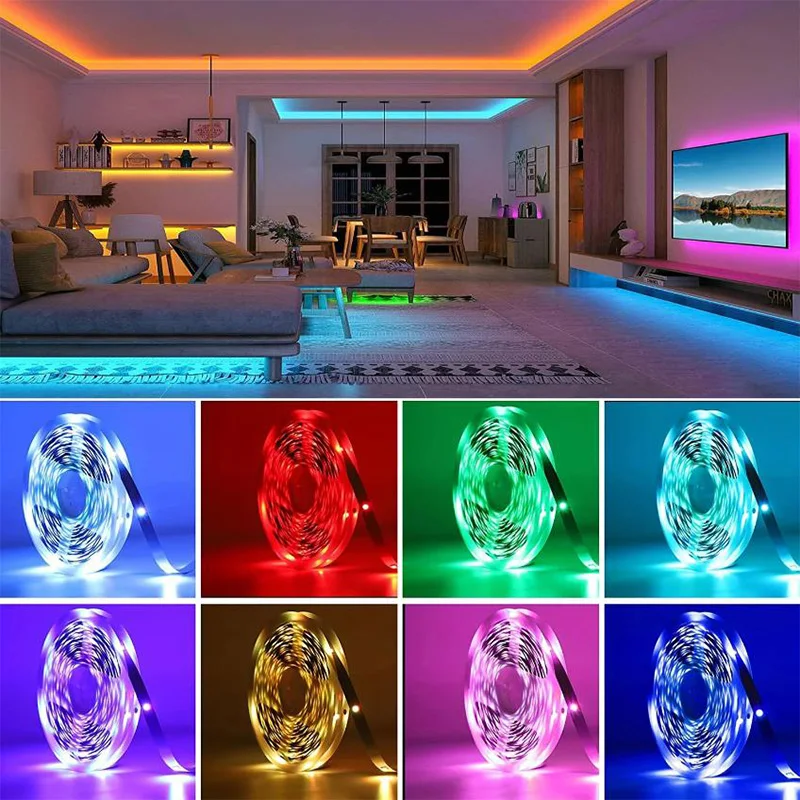 Strisce luminose a LED RGB 5m 10m 20m 30m Luce per ambienti a LED con controllo APP Nastro flessibile Luces Nastro a LED per la decorazione della camera da letto
