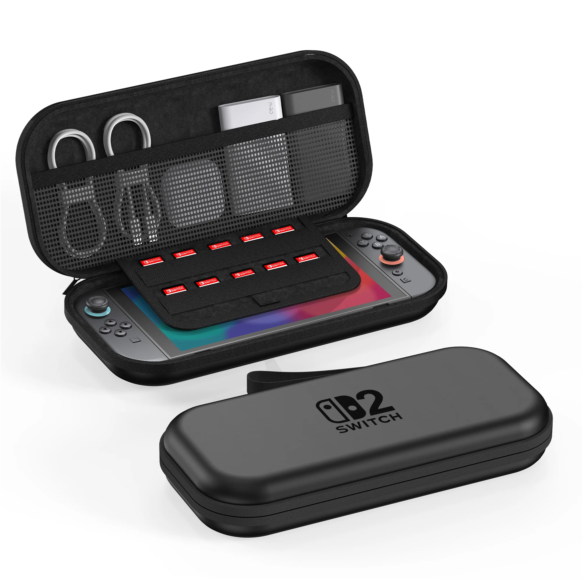 Carrying Case for Nintendo Switch 2 2025 Mini Version Travel Case with 10 Game Cartridge Slot Portable Protective Bag