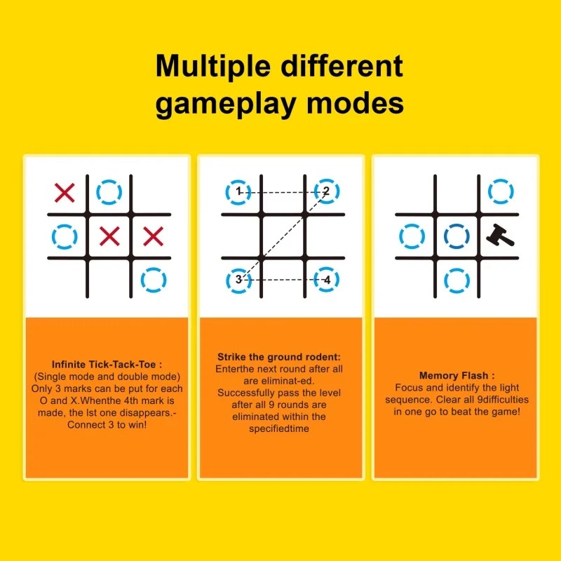 Tic Tac Toe Elektronisch schaakbord Multifunctioneel Kindereducatie Strategiespeelgoed Interactief hersenspel Ouder-kind plezier