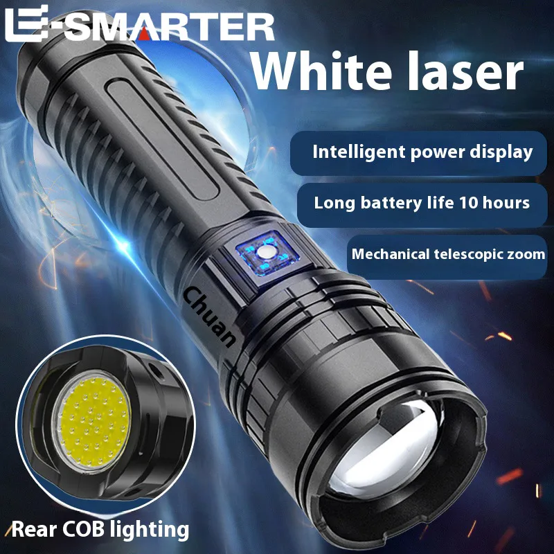 Ultra jasna latarka LED potężna latarka taktyczna 15000mah wbudowana bateria awaryjne reflektory kempingowe z światłem tylnym