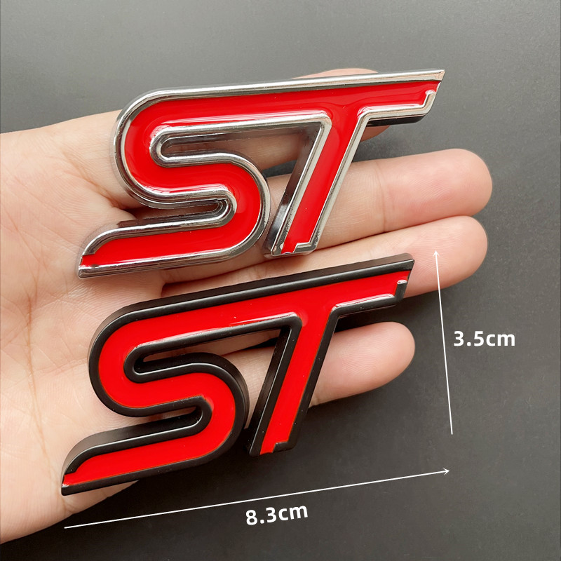 Logotipo de Metal 3D, emblema de línea ST, insignia para maletero de coche para Ford Edge Puma Kuga Mondeo Fiesta Ecosport Focus ST, accesorios adhesivos de línea