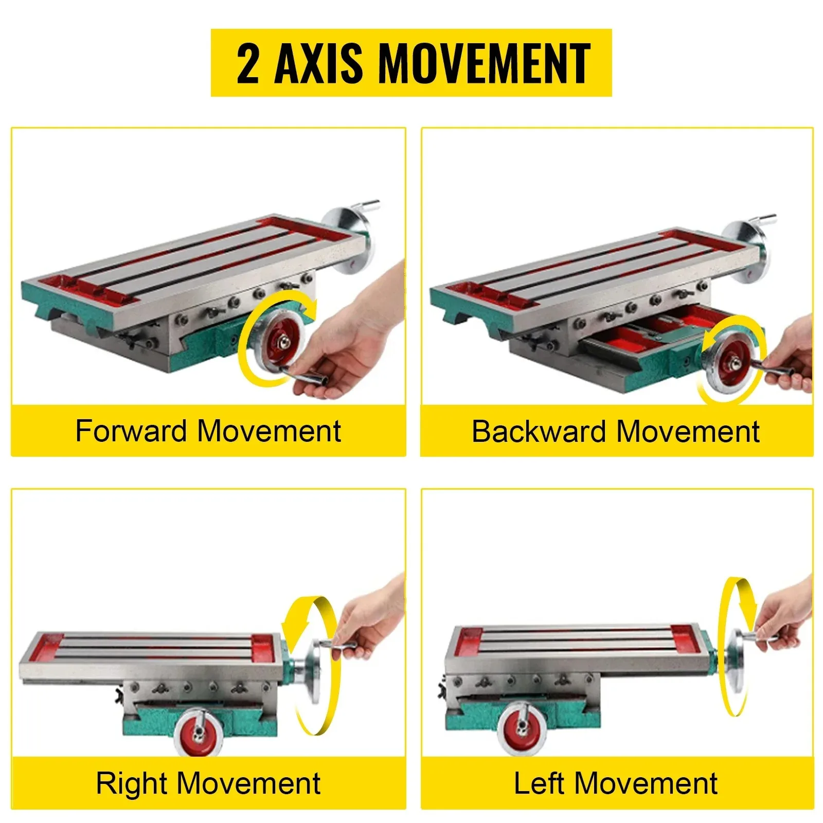 SIHAO – fraiseuse multifonction composée, Table de travail, banc coulissant croisé à 2 axes, fixation d'étau, poignée réglable, établi
