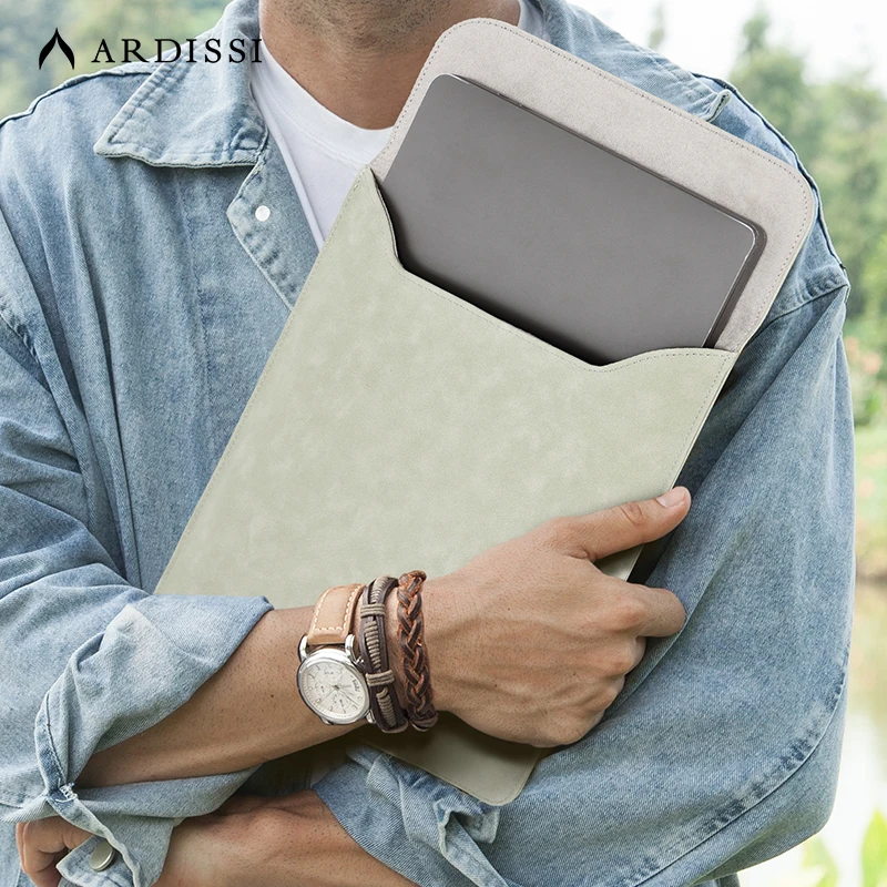 Funda de ordenador para MacBook Mac Book iPad) Air M1 M2 13 14 15 6 16 Pro 12 9 11 pulgadas funda bolsa de cuero vegano mate