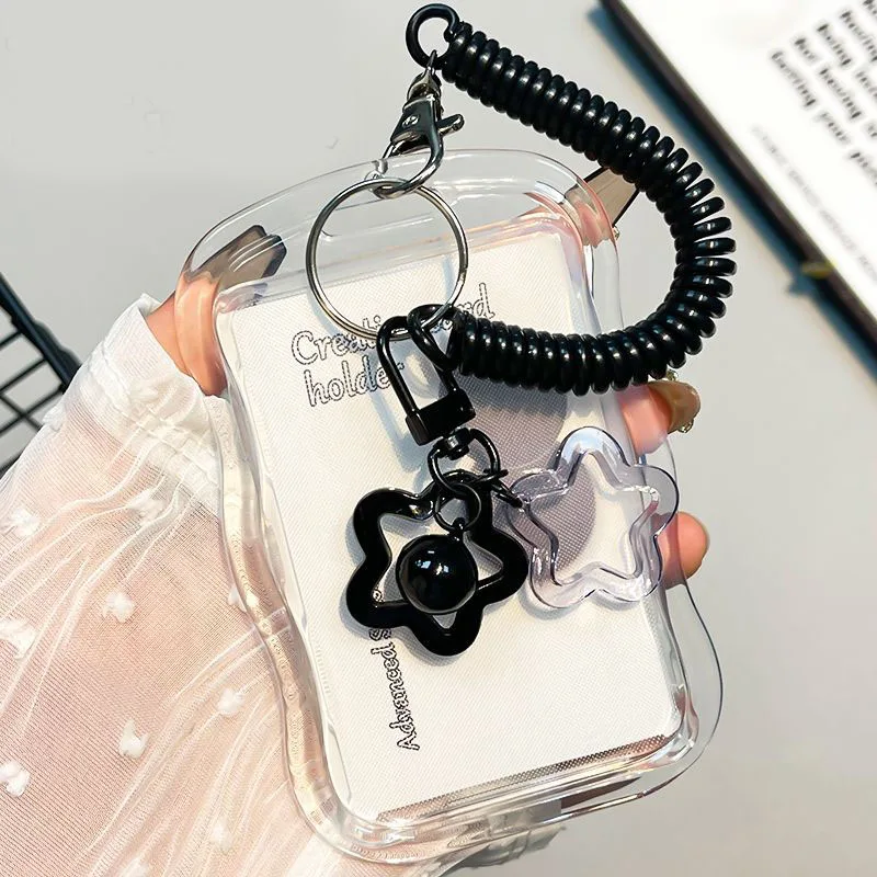 Creative Design Kpop Photocard Holder Transparent Card Holder Keychain Photo Sleeves Bus Card Student Card Case Photo Protector