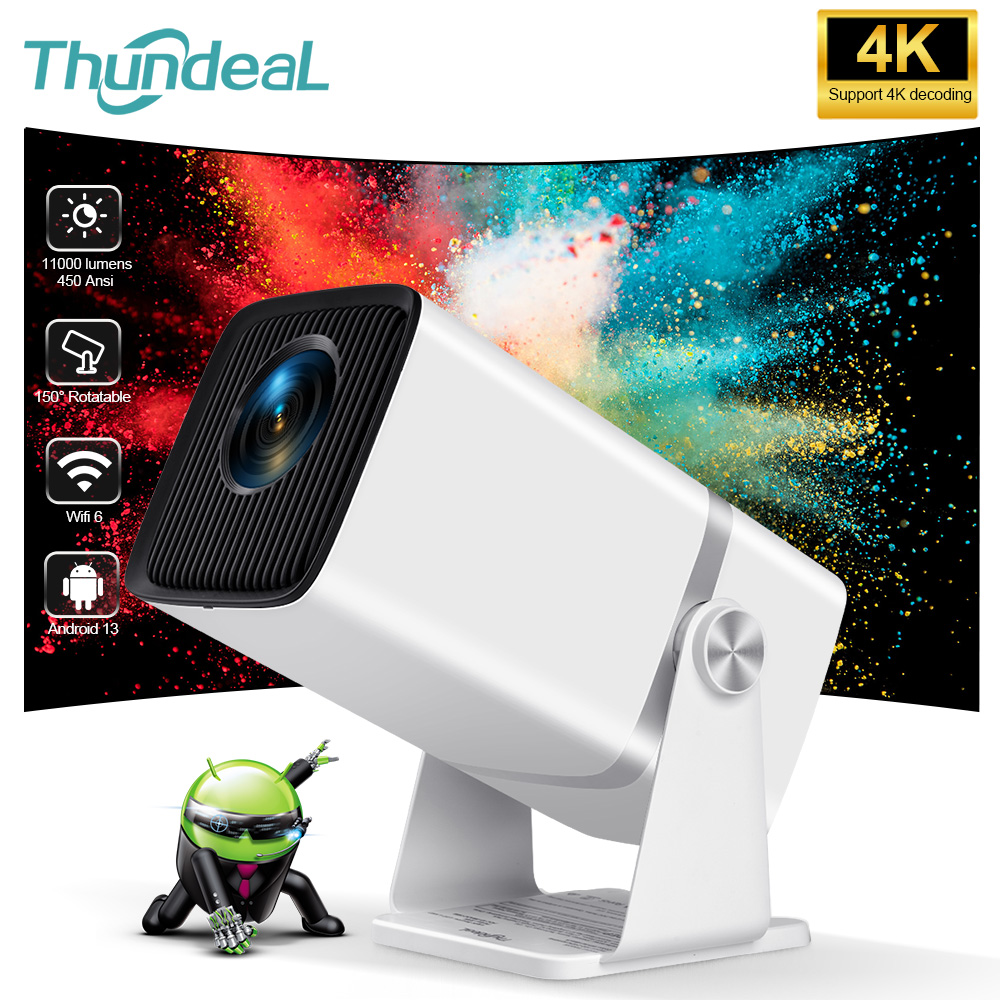 ThundeaL 4K Full HD Projector FHD TD80W Android WiFi 3D Home Theater TD80 Portable Beam Projector Meeting Video Movie PK HY320