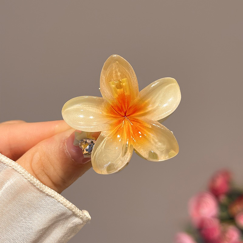 6 pçs havaiano gradiente grampos de cabelo flor garras de cabelo feminino tamanho pequeno moda headwear hairpin caranguejo barrette acessórios para o cabelo