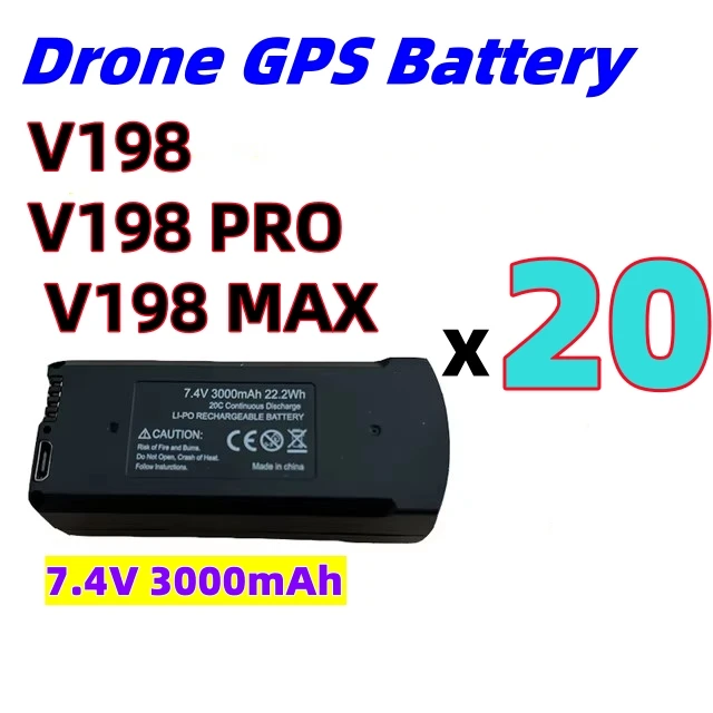 JHD оригинальный 7,4 В 3000 мАч V198 MAX PRO аккумулятор для дрона V198 8K GPS RC Quadcopter V198PRO запасной аккумулятор Запчасти для дрона