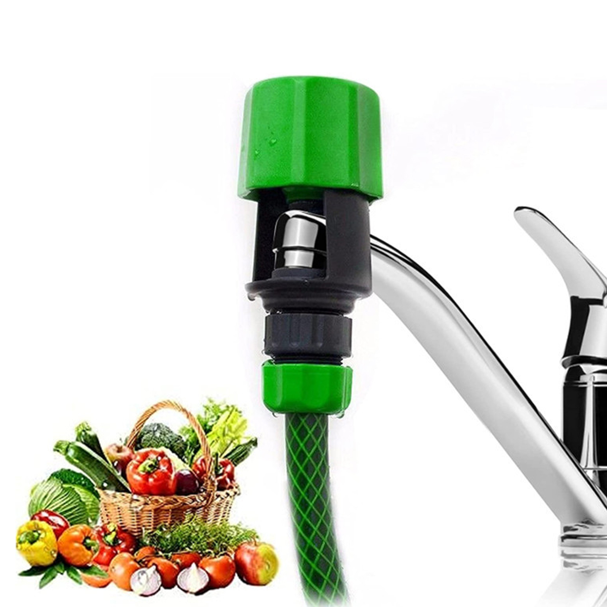 Robinet mitigeur d'eau chaude/froide pour lavabo de cuisine, salle de bains, robinet de Conversion en plastique, connecteur réutilisable, connexion rapide/Type de mamelon 1 pièce