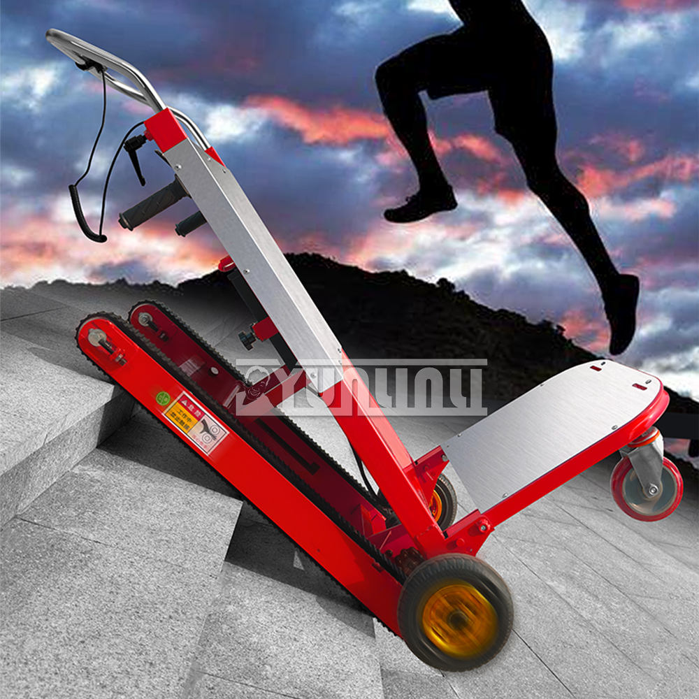 400kg roda grande veículo de escalada de escada elétrica carrinho de manuseio de carga tipo rastreador para cima e para baixo escada alpinista carrinho de mão dobrável