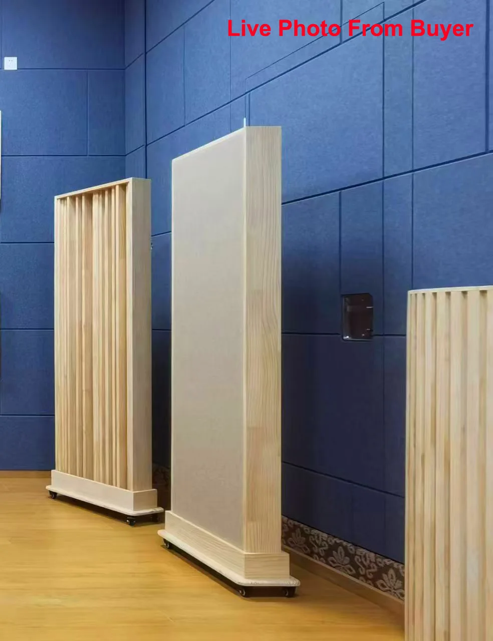 Movable Wooden Acoustic Wall Panel 120x54x15cm with Support Bracket Japan/Korea Style for Home Theater/Studio Sound Diffusion