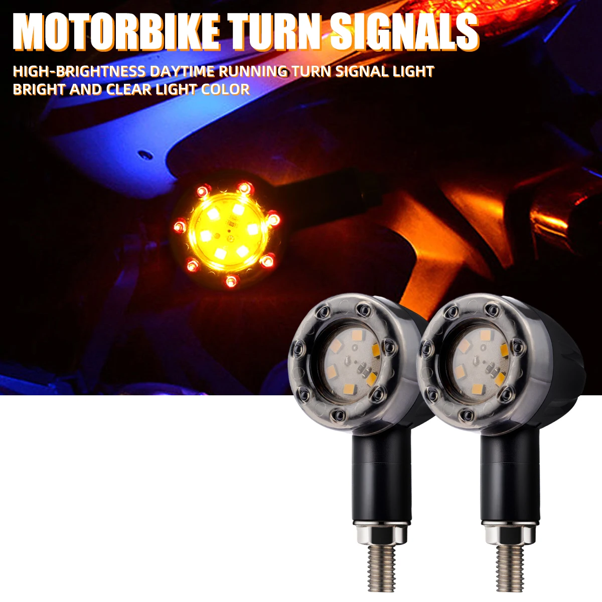 4 pçs/set motocicleta led luz de freio âmbar e vermelho sinal volta luz da cauda indicador sinal aviso lâmpadas acessórios do motor