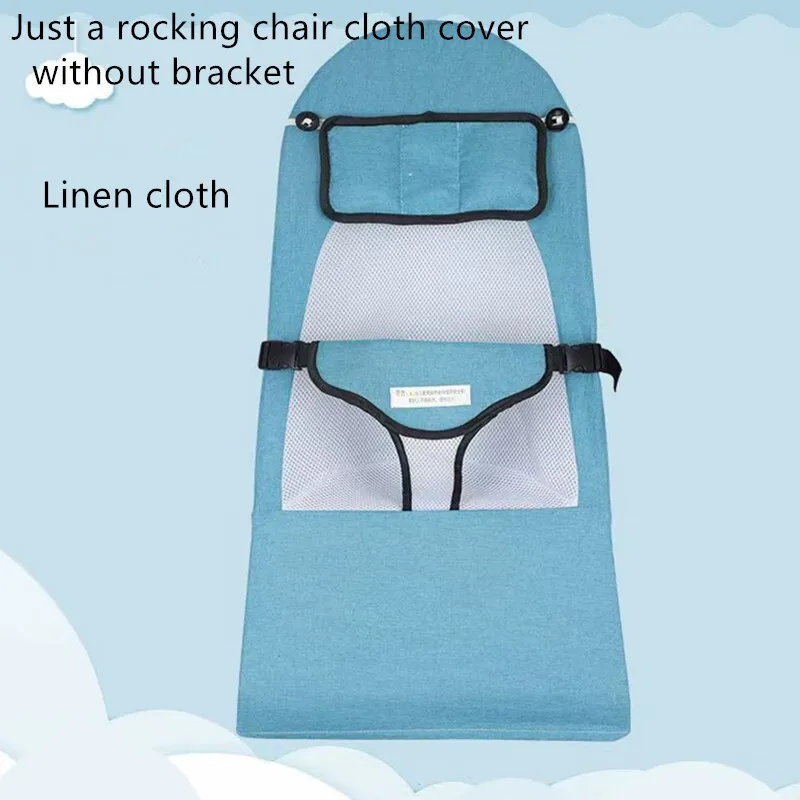 Housse en tissu pour chaise à bascule pour bébé, en tissu de lin, en forme de chat mignon, pour chaise longue pour bébé, housse à langer sans support