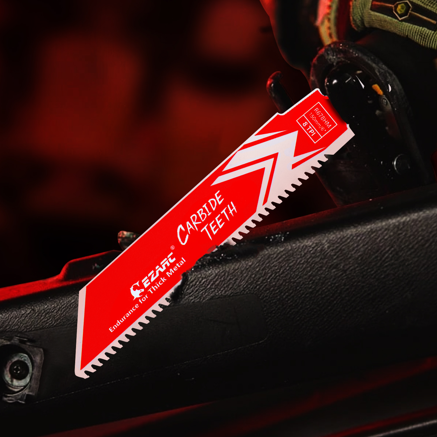 EZARC 3/6/9 unidades 150 mm (6 polegadas) lâmina de serra alternativa de carboneto R678HM resistência para metal grosso, ferro fundido, liga de aço, 8TPI