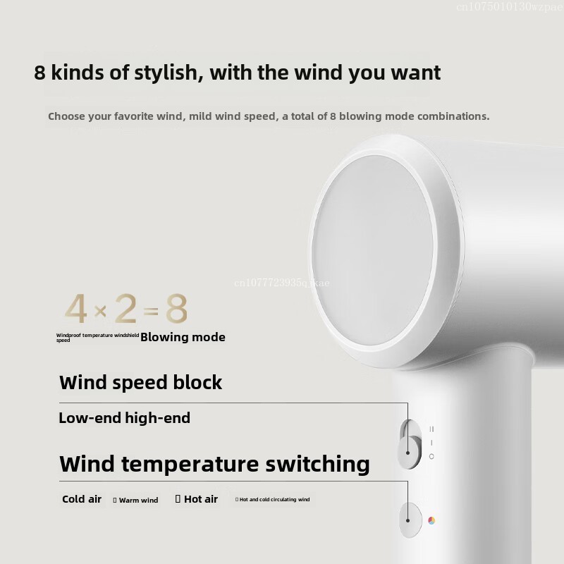 XIAOMI MIJIA Asciugacapelli Ad Alta Velocità 62 m/s Velocità del Vento Ioni Negativi Cura Dei Capelli 110.000 Rpm Professionale Asciutto 220 V CN Versione H501 SE