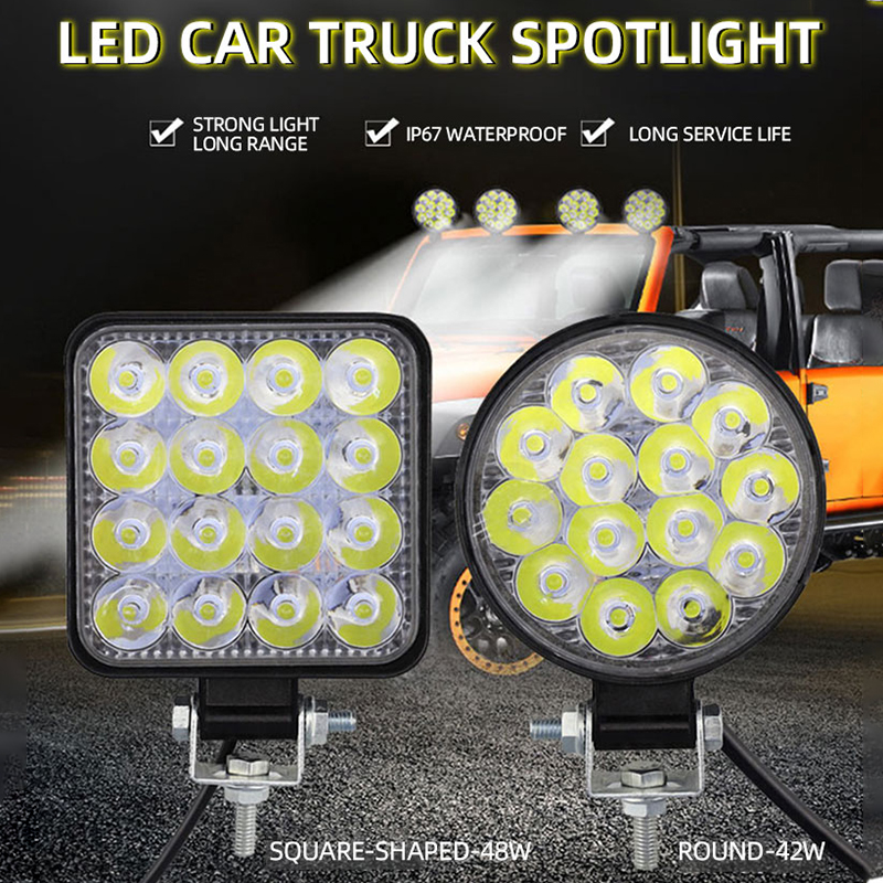 1ชิ้นไฟ16SMD LED 48W สำหรับรถยนต์ไฟตัดหมอกอัตโนมัติไฟตัดหมอกออฟโรดสำหรับรถ ATV SUV สปอตไลท์1ชิ้น