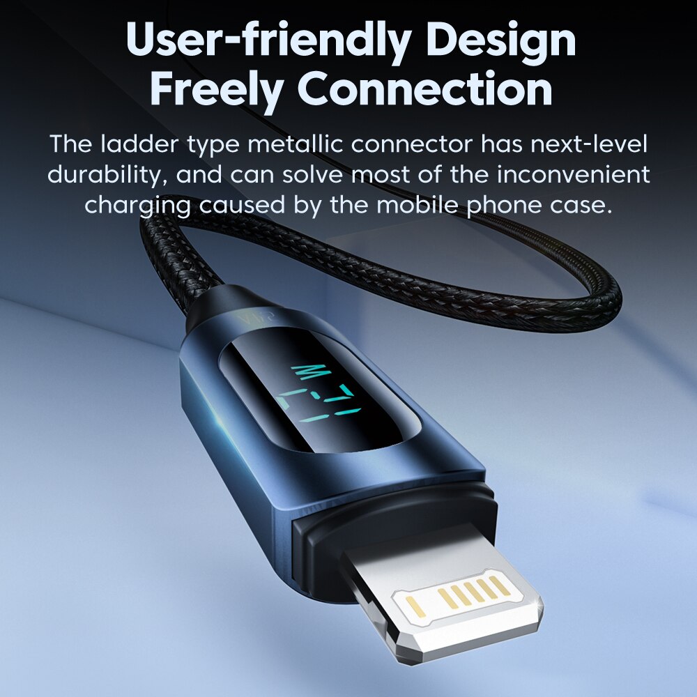 Toocki-LEDディスプレイ付きUSBケーブル,急速充電器,急速充電ケーブル,iPhone 14 13 12 11 pro max x,xr,8, 7, 1m 2m