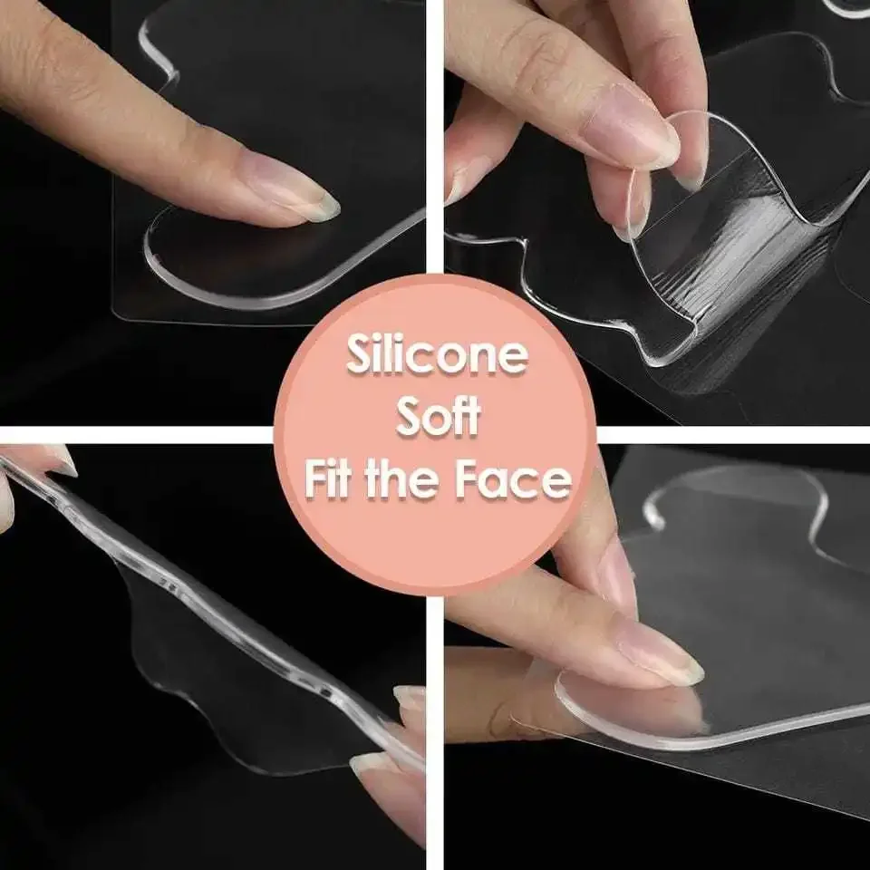 Herbruikbare Siliconen Rimpel Verwijderen Sticker Gezicht Voorhoofd Hals Oog Sticker Pads Anti Rimpel Anti Aging Huid Gezicht Lifting Patches