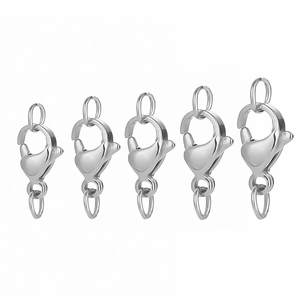 25 ชิ้นสแตนเลสสตีล Clasps กุ้งก้ามกรามแหวนกระโดด Hooks Connector สร้อยข้อมือสร้อยคอโซ่ DIY ผลการค้นหาเครื่องประดับอุปกรณ์