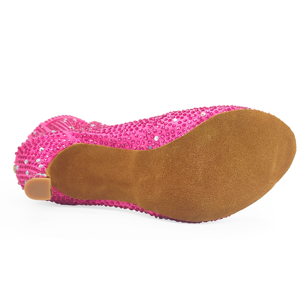 Frauen OEM Latin Dance Stiefel Strass Salsa Tango Tanz Schuhe Latin Salsa Tanz Schuhe Club Party Ballroom Dance Schuhe Booties