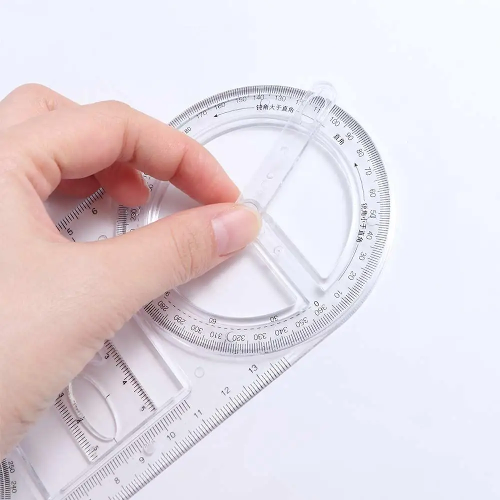 Activity Angle Drawing Ruler Multifunctional 360 ° Movable Geometry Ruler Ruler Straight Plastic Drawing Template Primary School