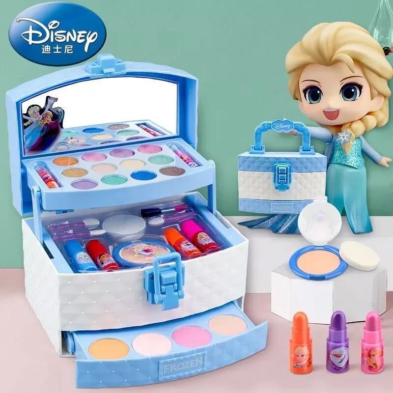 Disney-Juego de maquillaje de frozen 2 para niñas, Maleta de princesa elsa, anna, Blancanieves, caja de maquillaje, juguete de regalo para niños, novedad