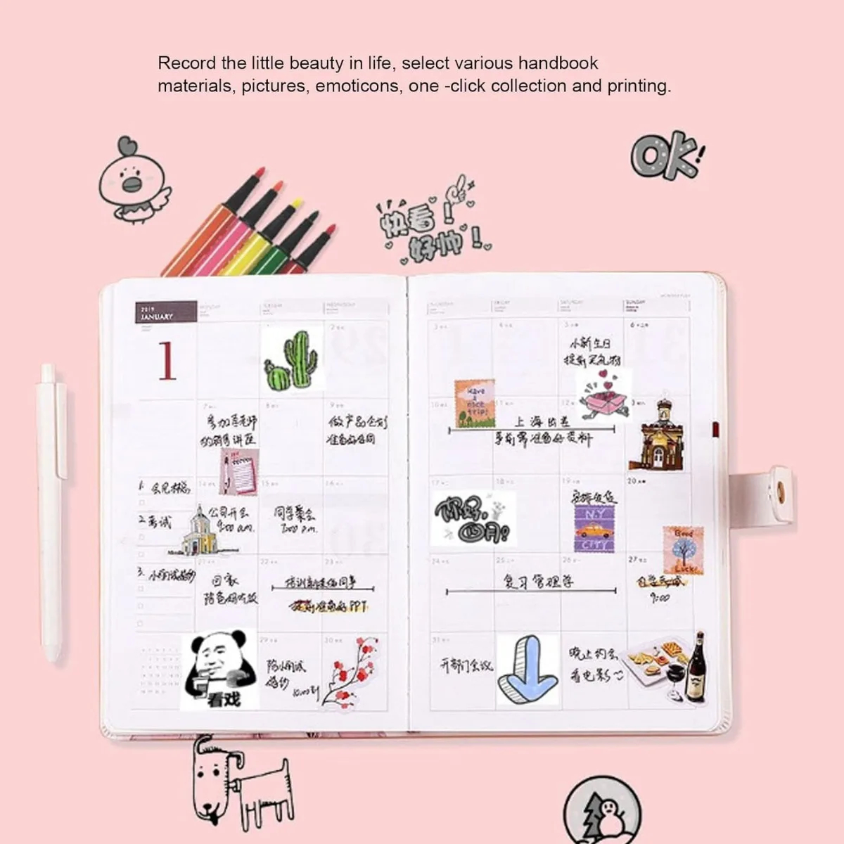 10 Stück Mini-Druckerpapier für Peripage, selbstklebendes Thermopapier, bedruckbares Aufkleberpapier für Taschen-Thermodrucker