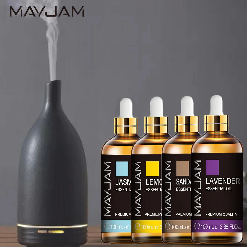 MAYJAM 10ml 30ml 100ml Oli Essenziali Per Umidificatore Diffusore Lavanda Gelsomino Eucalipto Ylang Ylang Vaniglia Tea Tree Aroma Olio