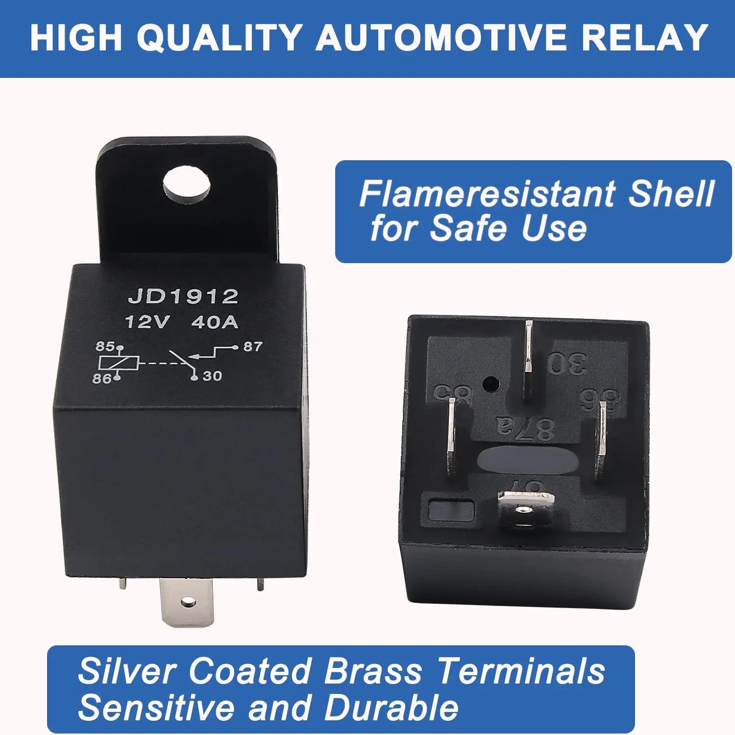 1 pz 40Amp Relè automobilistico con presa ad incastro resistente per camion Auto Van Moto Barca Relè 4 pin 12 V DC