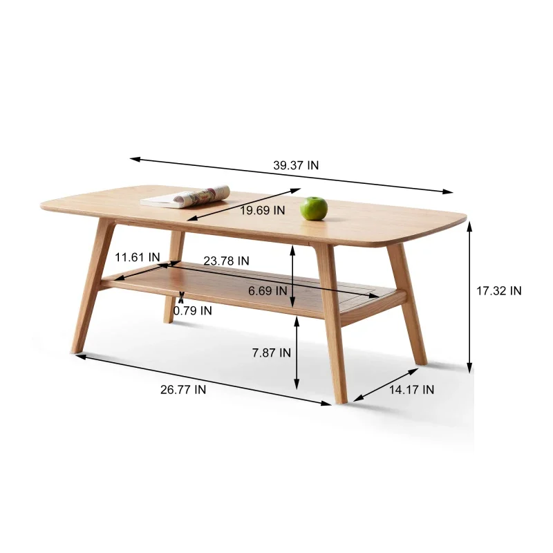 Mesa retangular moderna, mesa de madeira com armazenamento, 4 gavetas maciças, totalmente montadas, branco de carvalho, 51 polegadas