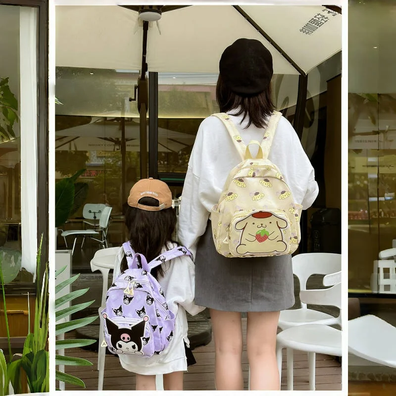Zaino per bambini alla moda Anime Cartoon Kuromi Melody Cinnamoroll Zaino Ragazzi Ragazze Cartoon Hello Kitty Kawaii Canvas