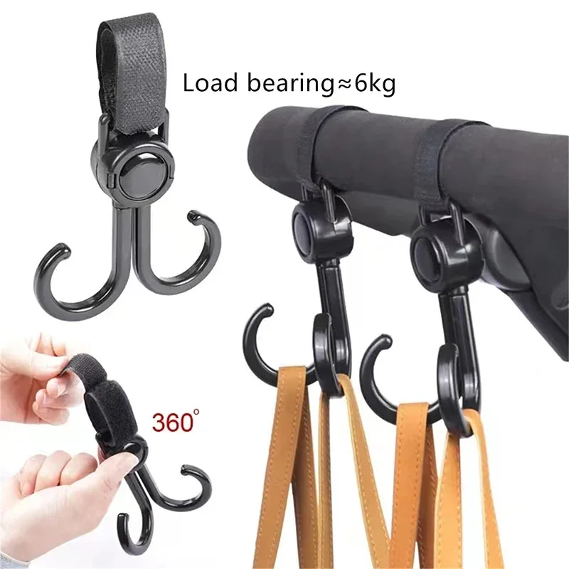 360-graden rotatie-aanpassing haak dubbele haak stevige dragende ring gesp haak kinderwagen accessoires