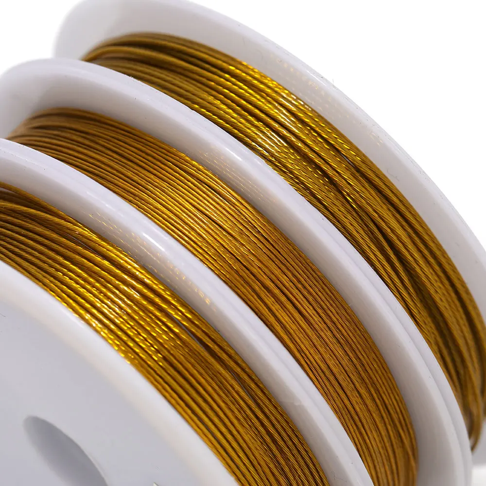 Alambre de acero inoxidable de 0,3-1mm, cuerda para abalorios, hilo de pesca para DIY, collar, pulseras, accesorios para hacer joyas