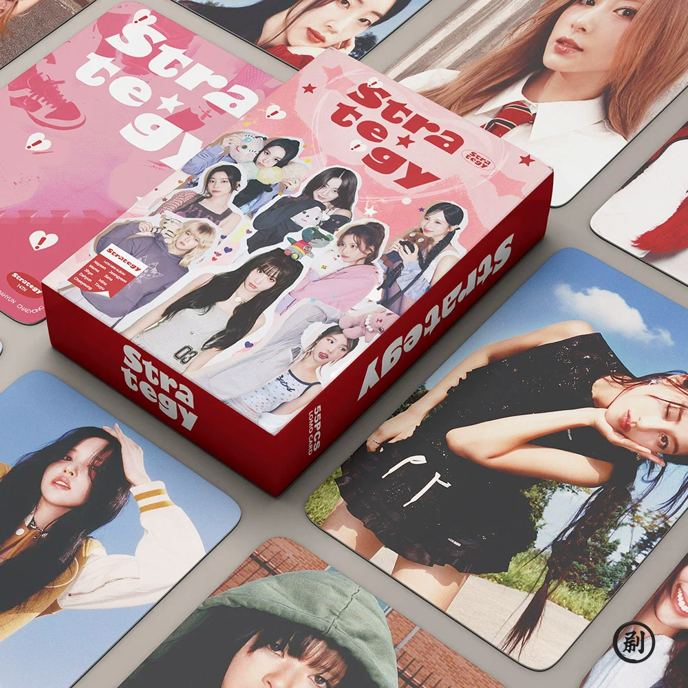 55PCS TW 14th Album STRATEGY Holographic Photo Cards Set - Korean Idol Collectible LOMO Cards Fans Gift