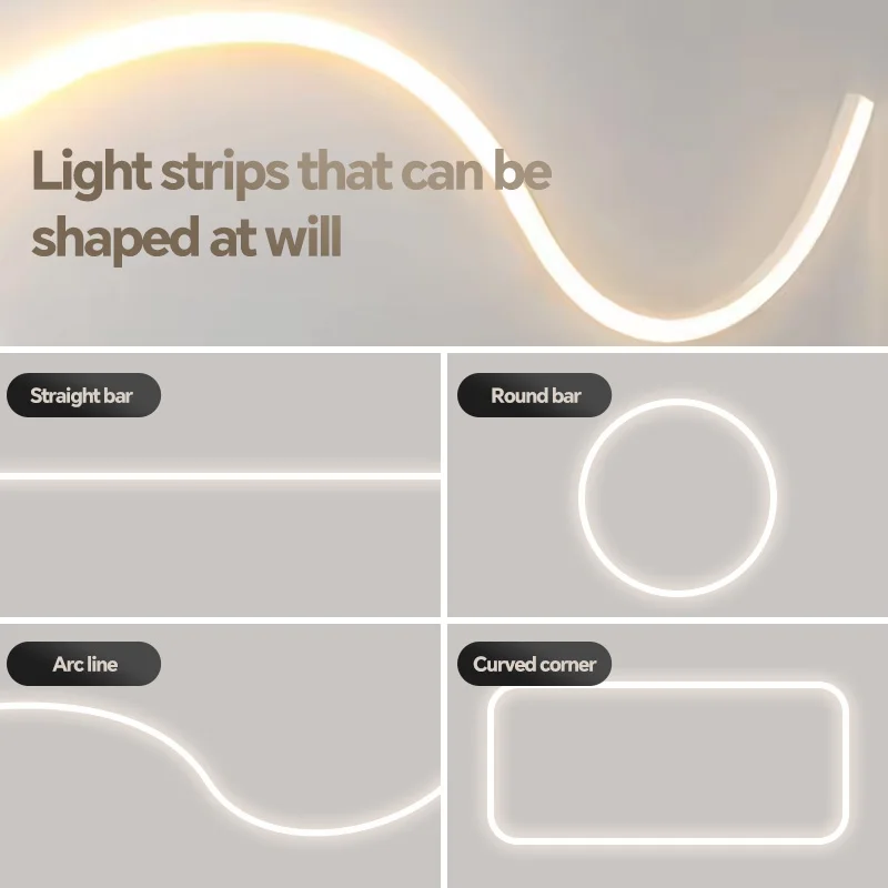 Silicone LED Strip Channel Cover Profile for Embedded Flexible Light Diffuser with Edge or Edgeless Design Black White Sleeve
