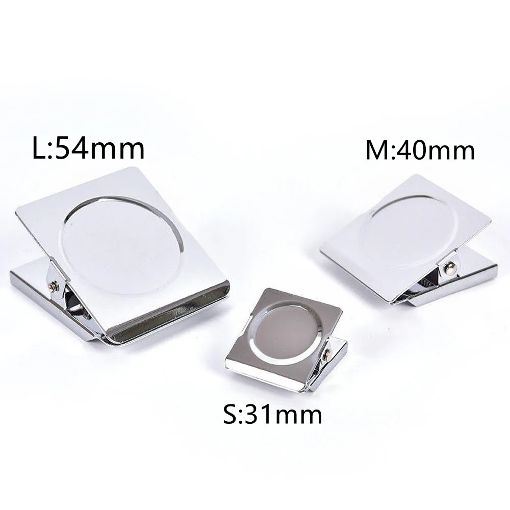 Büroklammer Kühlschrank feder belastete magnetische Wand klammer Memo Note Halter Silber Magnet Haken Clips
