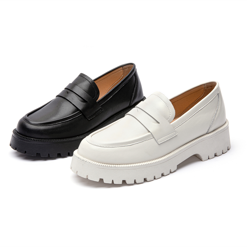 AIYUQI Frühling Schuhe Weiblichen Britischen Stil Dicken sohlen College Stil Casual Faulenzer Aus Echtem Leder Mode Schuhe Mädchen WHSLE MTO