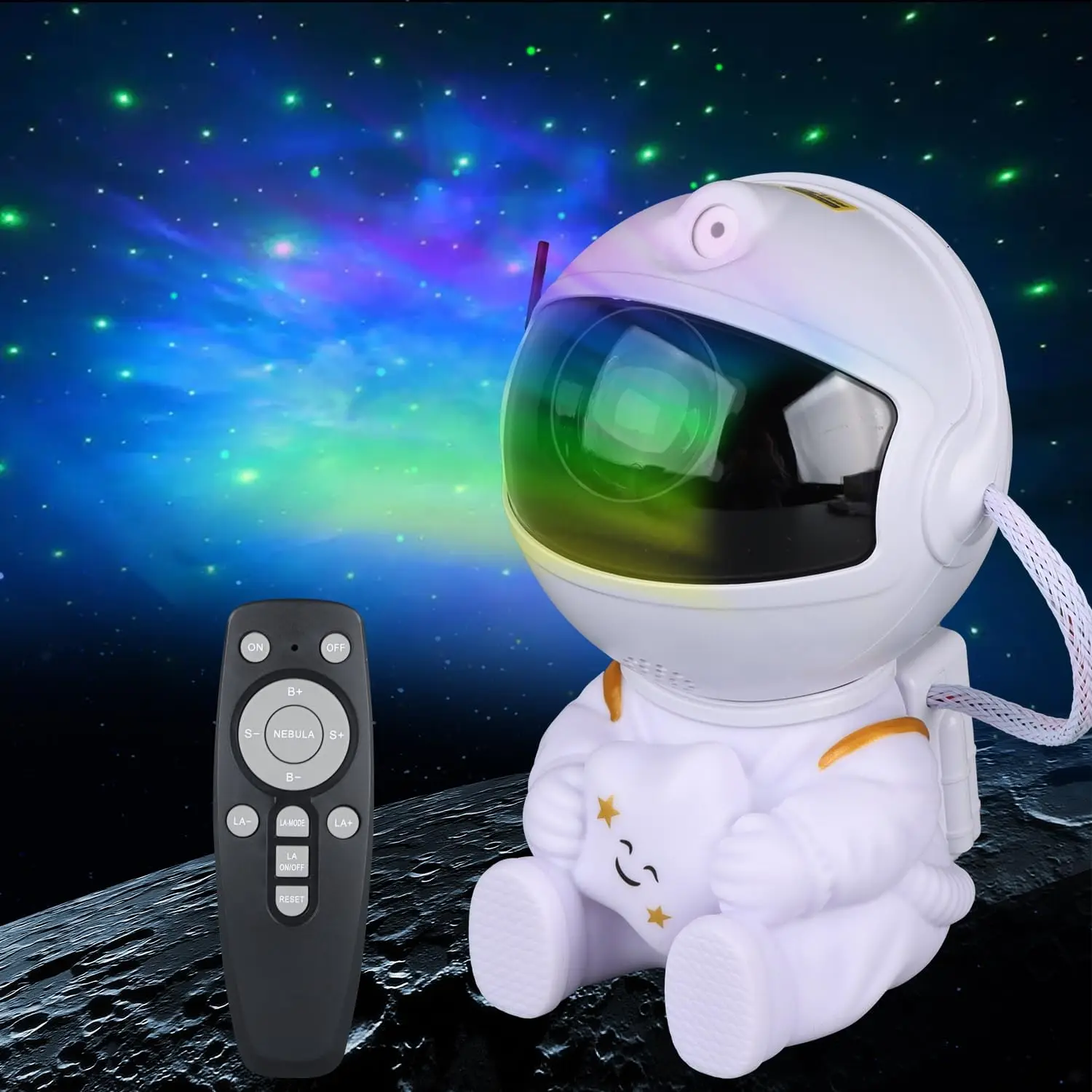 Astronauta Galaxy Proiettore Luce notturna Cielo stellato Stella USB Led Decorazione camera da letto Lampada da notte Telecomando Regalo di compleanno per bambini