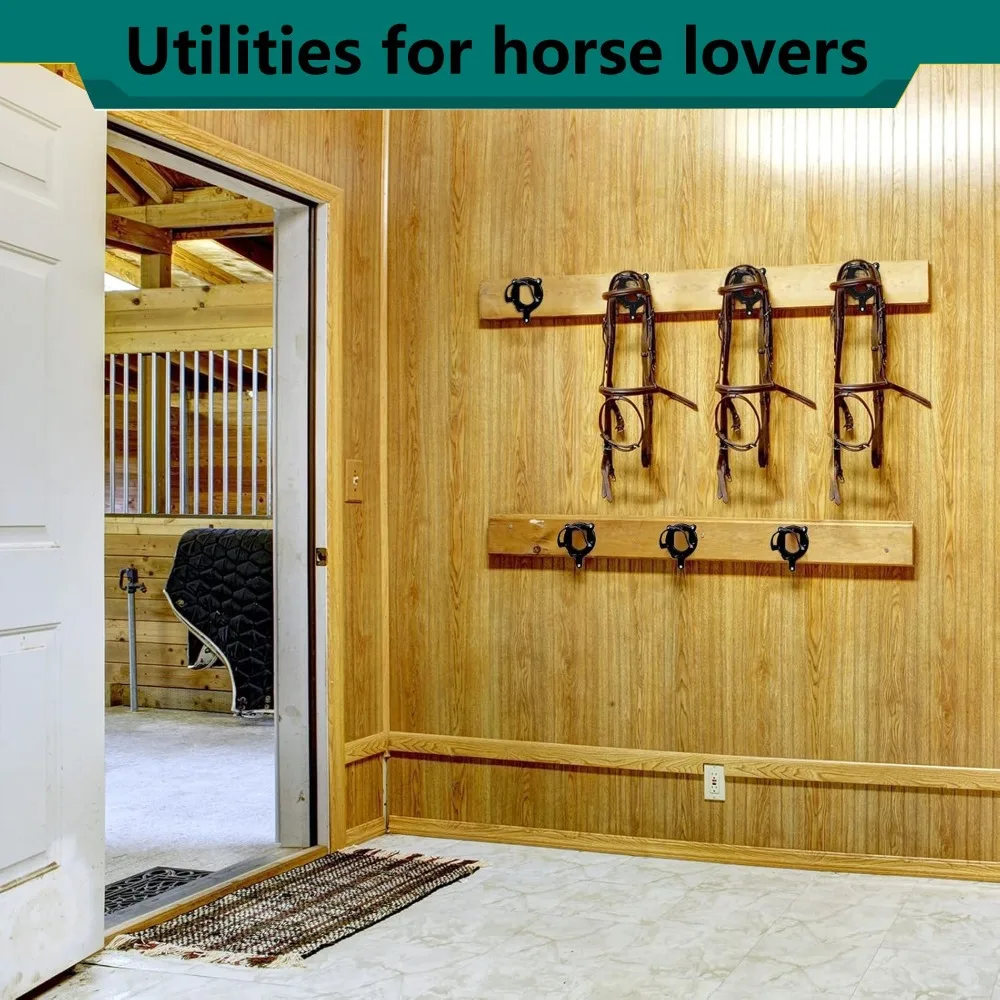 Durable With Hooks Metal Saddle Racks Pipes & Screws Multi-Functional Halter Hanger Wall Mounted Bridle Holder Horse Barn