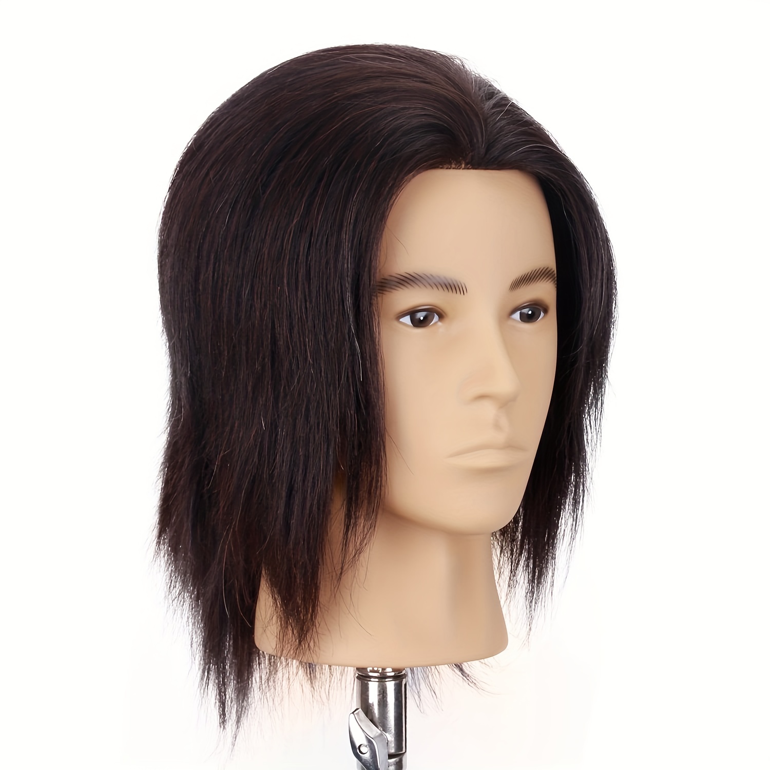 100% echt haar mannequin hoofd heren 8" kapper praktijk schoonheid styling training mannequin hoofd met klemstandaard (natuurlijk Bl