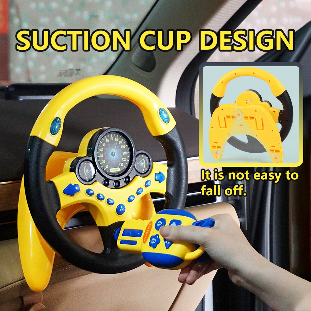 Simulação elétrica volante brinquedo com luz e som educacional crianças co-piloto carro brinquedo vocal presente