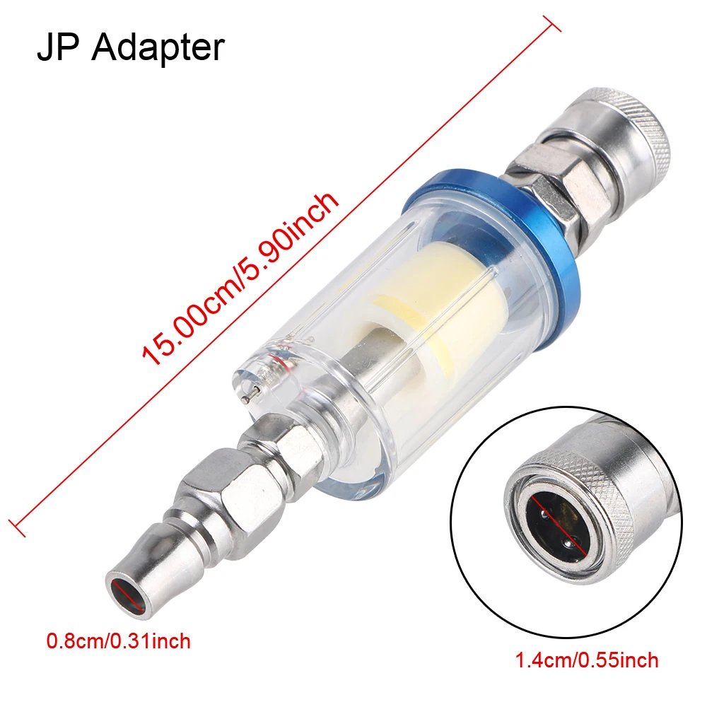 Trappola per l'acqua Pittura trasparente Separatore di umidità Kit filtro separatore acqua olio aria Strumento compressore d'aria spruzzatore filettato da 1/4 di pollice