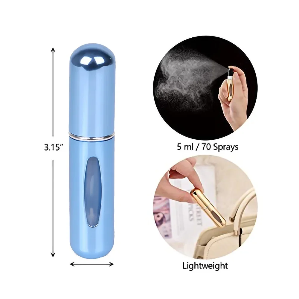 10/20 piezas 5ml Mini botella de Perfume recargable portátil bomba de aroma en aerosol contenedor cosmético vacío botella atomizadora para viaje