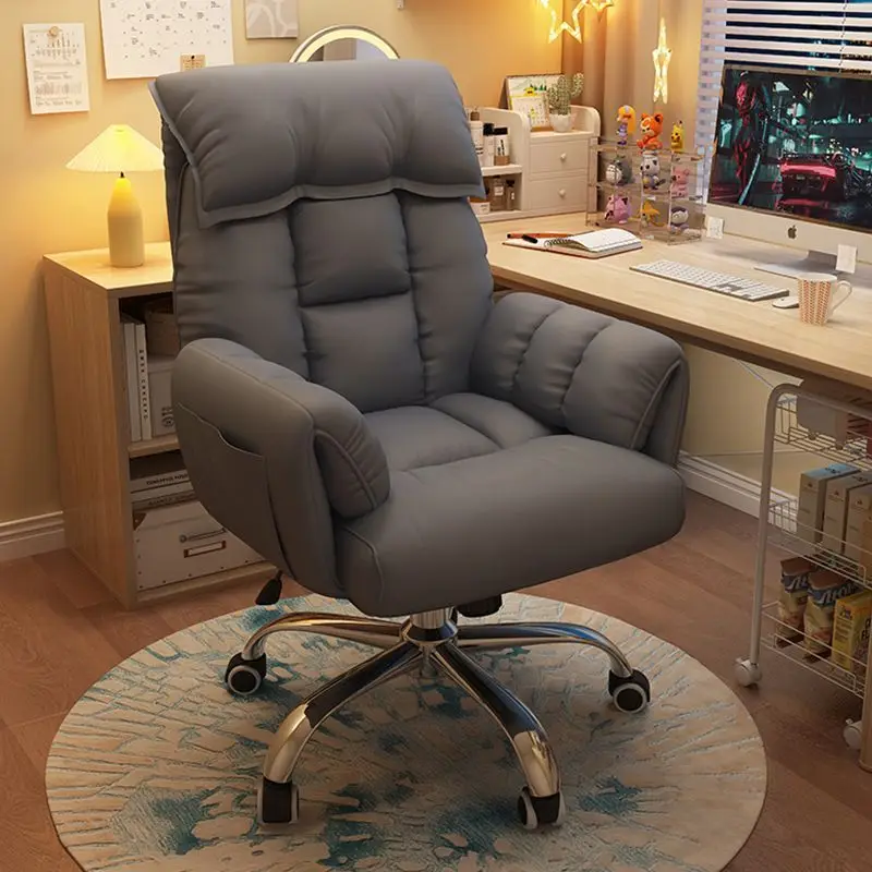 New Gaming Chair Soft Comfortable Ergonomic Office Chair Computer Chair with Telescopic Leg Rest Adjustable Headrest Height
